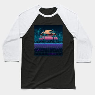 80s Loveliest Sunset Synthwave Baseball T-Shirt